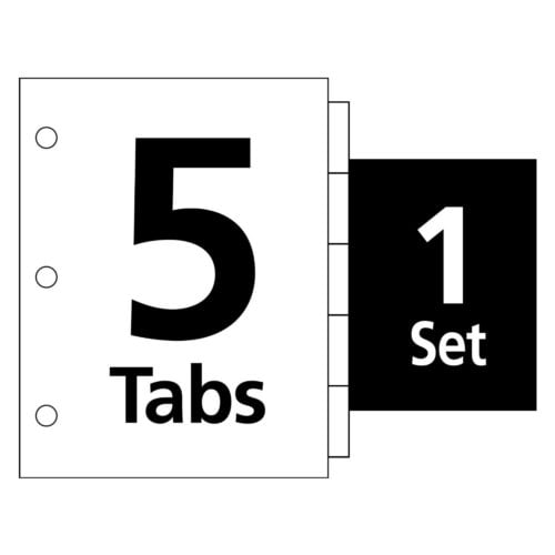 Avery Clear 5-Tab Index Maker Plastic Clear Label Dividers 1 set - 23120