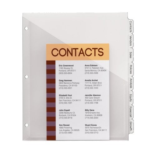 Avery Clear 8-Tab Index Maker Plastic Clear Label Dividers 1 set - 23121
