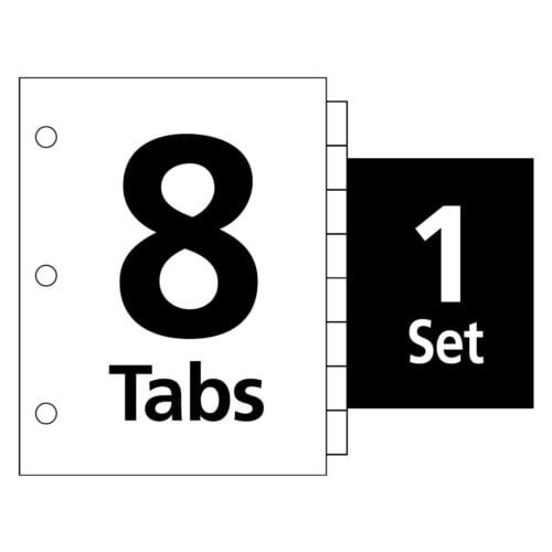 Avery Clear 8-Tab Index Maker Plastic Clear Label Dividers 1 set - 23121