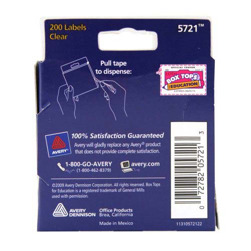 Avery Clear Self-Adhesive Hole Reinforcements 200pk - 05721 - Clearance Sale