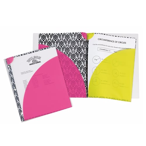 Avery Corner Lock Damask Design Four-Pocket Plastic Folder 1pk - 47715