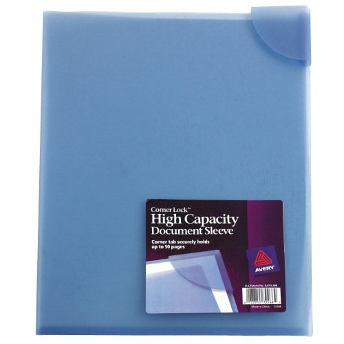 Avery Corner Lock High Capacity Document Sleeve Assorted (1pk) - 72268