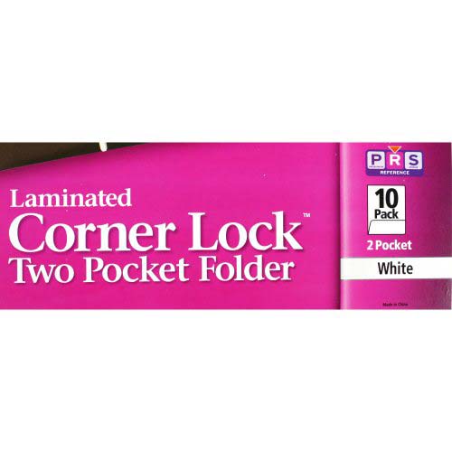 Avery Corner Lock Two Pocket Folder White (10pk) - 47761