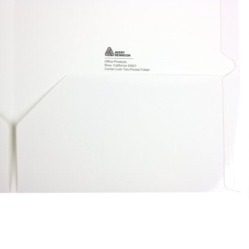 Avery Corner Lock Two Pocket Folder White (10pk) - 47761