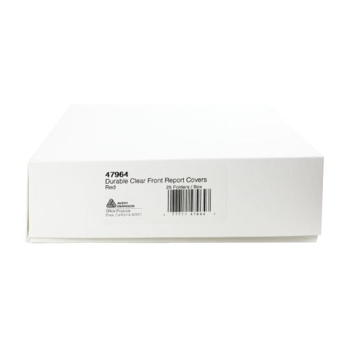 Avery Durable Clear Front Report Cover Red 25pk - 47964