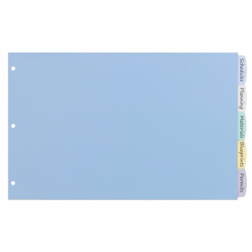 Avery Durable Plastic Write-On Multicolor 5-Tab 11" x 17" Dividers w/ Pockets - 1 Set