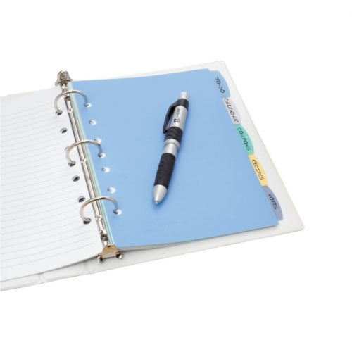 Avery Durable Plastic Write-On Multicolor 5-Tab 5.5" x 8.5" Dividers w/ Pockets 1 set - 16180 - Clearance Sale