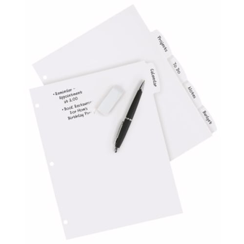 Avery Durable Plastic Write-On Multicolor 5-Tab 8.5" x 11" Dividers w/ Pockets 1 set - 16370