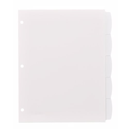 Avery Durable Plastic Write-On Multicolor 5-Tab 8.5" x 11" Dividers w/ Pockets 1 set - 16370