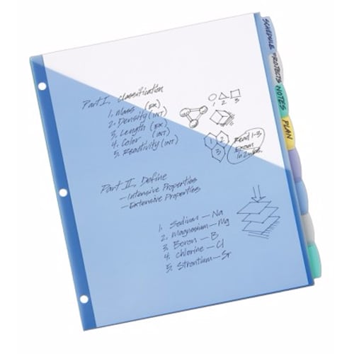 Avery Durable Plastic Write-On Multicolor 8-Tab 9-1/4" x 11-1/8" Dividers w/ Pockets 1 set - 16177