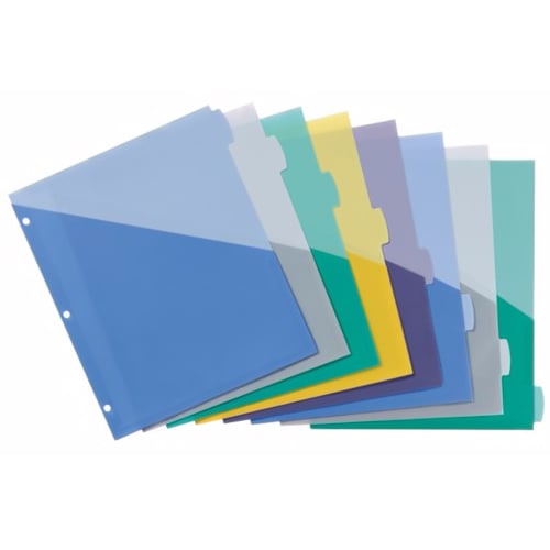 Avery Durable Plastic Write-On Multicolor 8-Tab 9-1/4" x 11-1/8" Dividers w/ Pockets 1 set - 16177