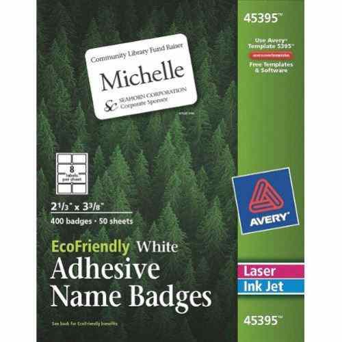 Avery EcoFriendly Name Badges 2-1/3" x 3-3/8" 400pk - 45395