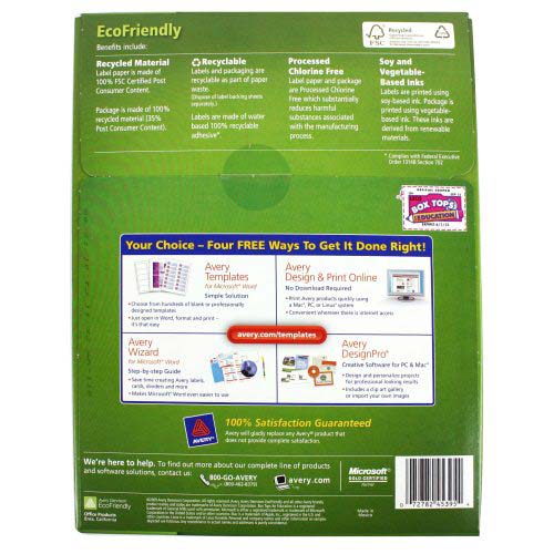 Avery EcoFriendly Name Badges 2-1/3" x 3-3/8" 400pk - 45395