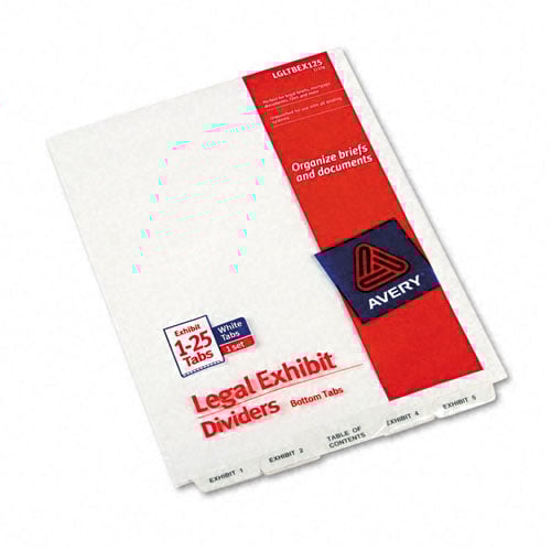 Avery Exhibit 1-25/TOC 14" x 8.5" Avery Style Collated Dividers - 11378