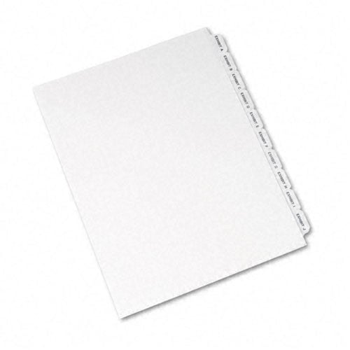 Avery Exhibit A-Z White Legal 11" x 8.5" Avery Style Collated Dividers - 1370