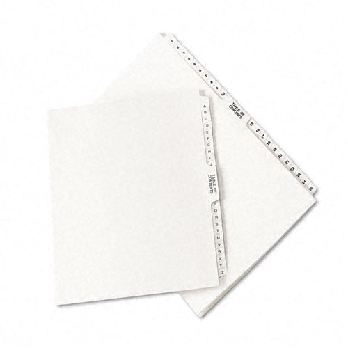 Avery Exhibit A-Z White Legal 11" x 8.5" Avery Style Collated Dividers - 1370