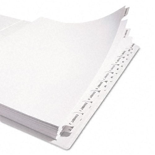 Avery Exhibit A-Z White Legal 11" x 8.5" Avery Style Collated Dividers - 1370