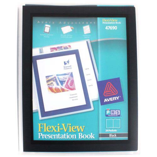 Avery Flexi-View Presentation Book Black 24pg - 47690