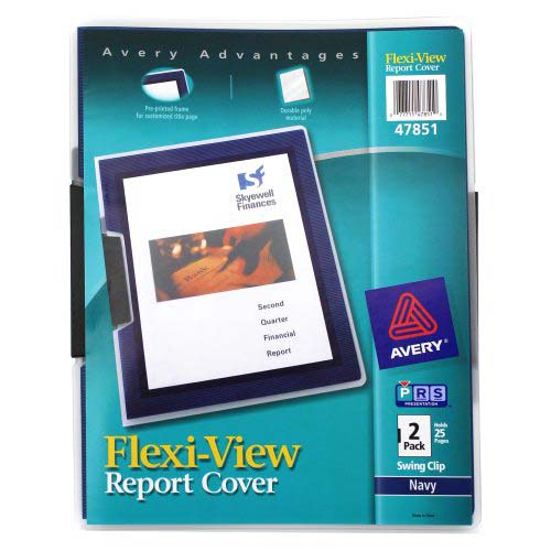 Avery Flexi-View Report Cover Navy (2pk) - 47851