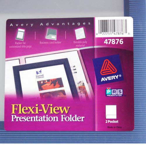 Avery Flexi-View Two Pocket Folder Navy (1pk) - 47876