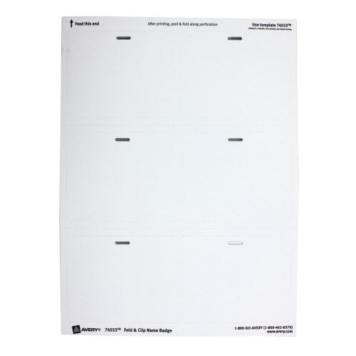 Avery Fold & Clip Name Badge Horizontal 3" x 4" (30pk) - 74553
