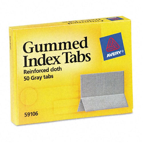 Avery Gray 1" x 13/16" Gummed Index Tabs 50pk - 59106