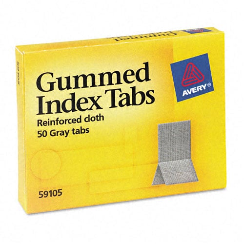 Avery Gray 7/16" x 13/16" Gummed Index Tabs 50pk - 59105 - Clearance Sale