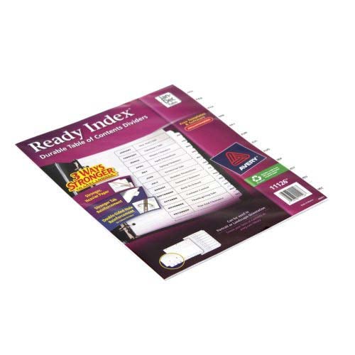 Avery Jan-Dec 11" x 8.5" Classic Black and White Dividers - 11126