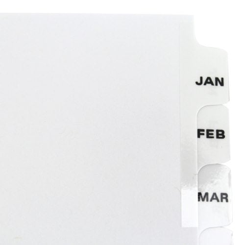 Avery Jan-Dec 11" x 8.5" Classic Black and White Dividers - 11126