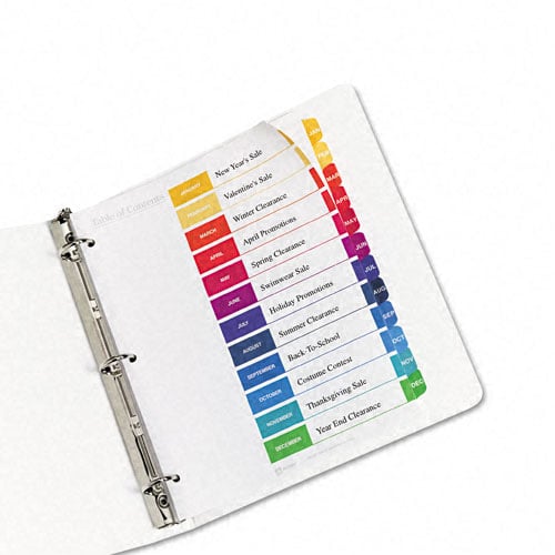 Avery Jan-Dec 11" x 8.5" Contemporary Multicolor Dividers - 11127 - Clearance Sale