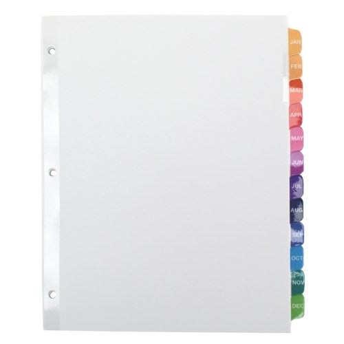 Avery Jan-Dec 11" x 8.5" Contemporary Multicolor Dividers - 11127 - Clearance Sale