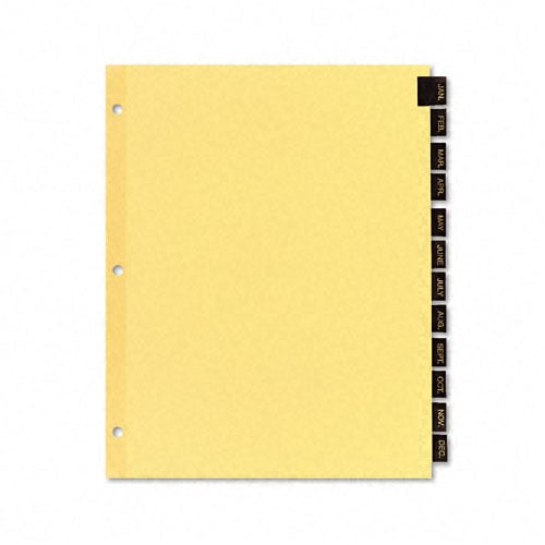 Avery Jan-Dec Clear Reinforced Preprinted Red Leather Tab - 11328 - Clearance Sale