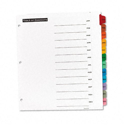 Avery Jan-Dec White Office Essentials Table 'N Tabs Dividers - 11679 - Clearance Sale