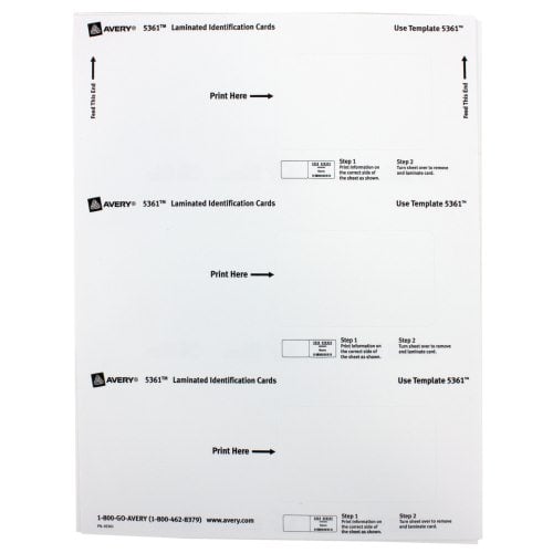 Avery Laminated Identification Cards 2-1/4" x 3-1/2" 30pk - 5361
