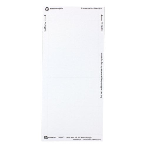 Avery Laser and Inkjet 2-1/4" x 3-1/2" Pin Name Badges 24pk - 74652