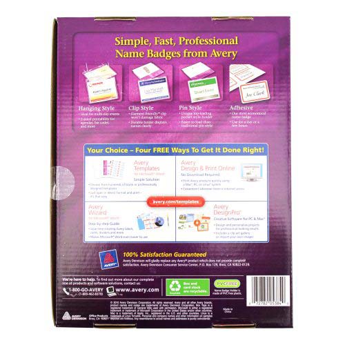 Avery Laser and Inkjet 3" x 4" Clip Name Badges 40pk  - 5384