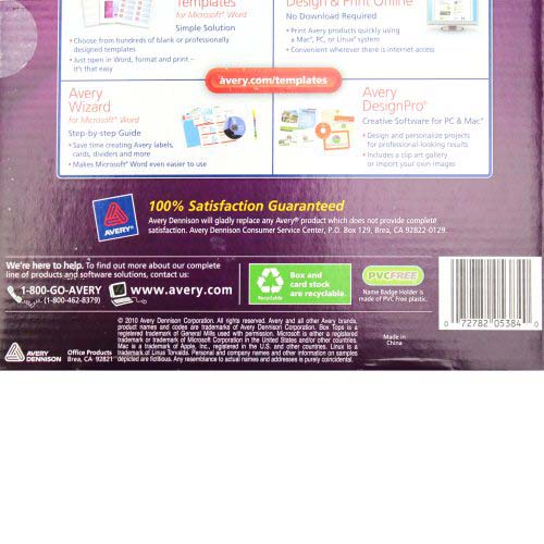 Avery Laser and Inkjet 3" x 4" Clip Name Badges 40pk  - 5384