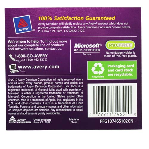 Avery Laser and Inkjet Clip Name Badges