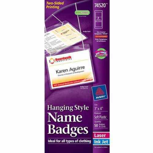 Avery Laser and Inkjet Hanging 3" x 4" Name Badges 50pk - 74520