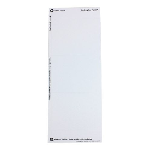 Avery Laser and Inkjet Hanging 3" x 4" Name Badges 50pk - 74520