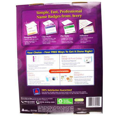 Avery Laser and Inkjet Hanging Name Badges 3" x 4" 100pk - 74459
