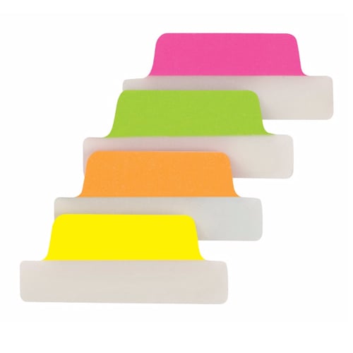 Avery Margin UltraTabs 2-1/2" x 1" Neon Colored Repositionable 2-Sided Writable Tabs 24pk - 74767