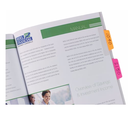 Avery Margin UltraTabs 2-1/2" x 1" Neon Colored Repositionable 2-Sided Writable Tabs 24pk - 74767
