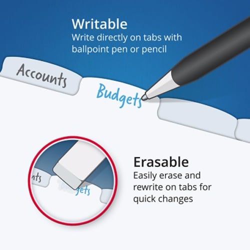 Avery Multicolor 5-Tab Durable Write-On Corner Lock Plastic Dividers with Expandable Pockets 1 set - 16183 - Clearance Sale