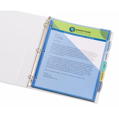 Avery Multicolor 5-Tab Durable Write-On Corner Lock Plastic Dividers with Expandable Pockets 1 set - 16183 - Clearance Sale