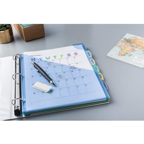 Avery Multicolor 5-Tab Durable Write-On Corner Lock Plastic Dividers with Expandable Pockets 1 set - 16183 - Clearance Sale
