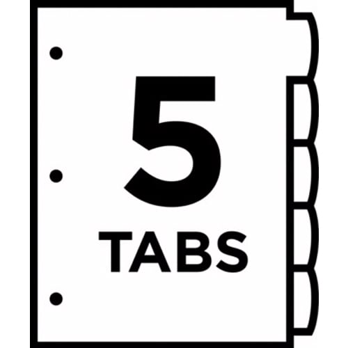 Avery Multicolor 5-Tab Durable Write-On Corner Lock Plastic Dividers with Expandable Pockets 1 set - 16183 - Clearance Sale