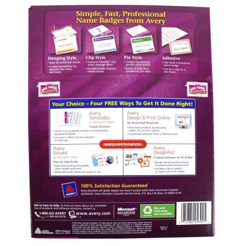Avery Name Badge Insert Refills 3" x 4" - 300pk - 5392
