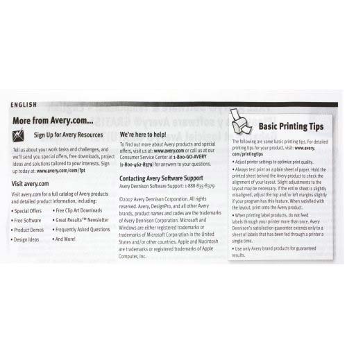 Avery Name Badge Insert Refills 3" x 4" - 300pk - 5392