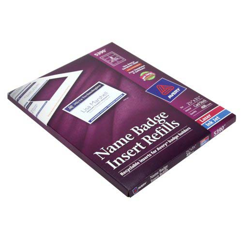 Avery Name Badge Insert Refills